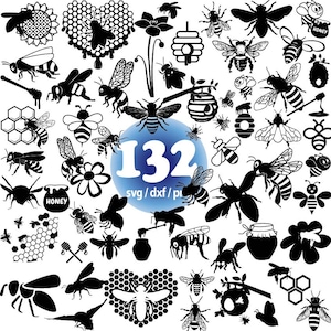 Bee Svg Bundle, Bee Hive Svg, Bee Svg, Honeycomb Svg, Be Hand Drawn Svg, Queen Bee Svg, Bumble Bee Svg, Honey Bee Svg, Cut Files for Cricut