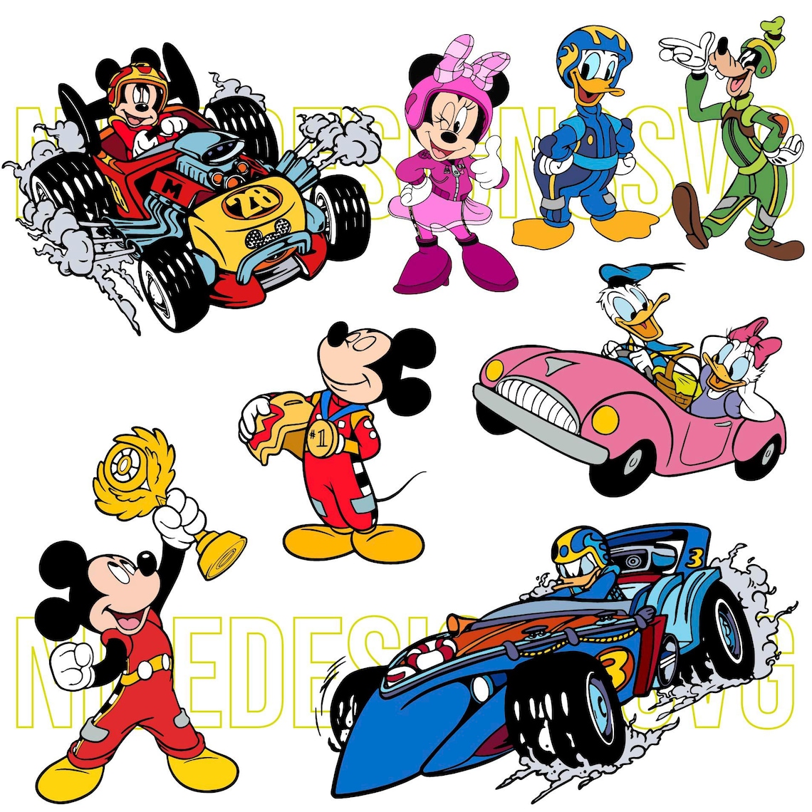 Bundle Mouse and Roadster Racers Clipart Svg Png, Mouse Roadster Cake ...