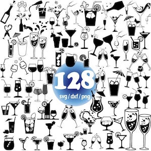 Drinks Svg, Cocktail Svg, alcohol Svg Bundle, Shot Glass Svg, Cocktail Svg, Beer SVG Bundle, Wine Glass Svg, Cut Files For Cricut