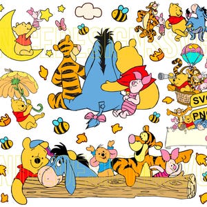 Classic Bear and Friends Svg Png Bundle, Adorable Forest Animal Svg, Honey Bear Svg, Bear Cartoon Svg, Family Birthday Svg, Baby Shower Svg