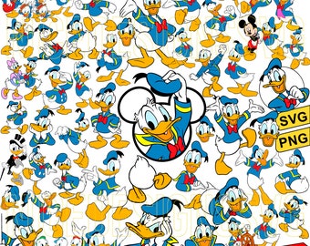 Duck Svg Png Bundle, Duck Clipart, Happy Duck Svg, Retro Duck Svg, Mouse Best Friends Svg, Friend Squad Svg, Magical Kingdom Svg