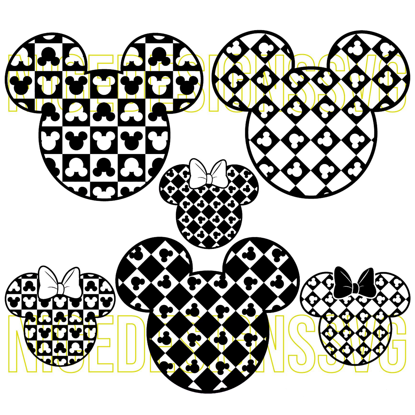 Checkered Mickey Svg - Etsy