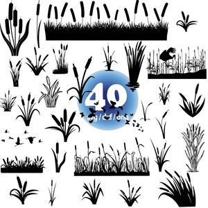 Cattail Svg Bundle, Cattail Svg, Cattail Flower svg, Bulrush Plant Svg, Cattail Silhouette, Cattail Clipart Grass Svg, Cut Files for Cricut