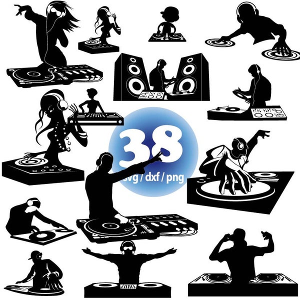 DJ-Svg, Kopfhörer-Svg, Headset-Svg, Musik-Svg, Kopfhörer-Clipart, Schnittdatei, Kopfhörer-Cricut, Musik-Silhouette-Svg, Schnittdateien für Cricut