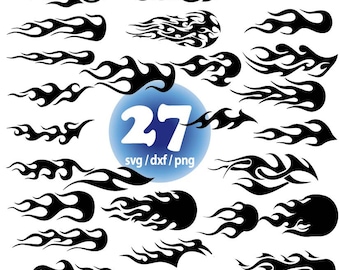 Płomienie i plemienne płomienie SVG, Racing Flames SVG, ogień SVG, Biker Flames SVG, płomienie sylwetka SVG, płomień sylwetka SVG, pliki cięte dla Cricut