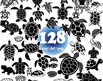 Turtle Silhouette Svg, Turtle Svg Bundle, Sea Turtle Svg, Sea Animals Svg, Ocean Turtle Svg, Tortoise Svg, Cut Files for Cricut