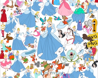 Princess Svg Png Bundle, Princess Friends Svg, Princess Squad Svg, Fairy Tale Princess, Glass Slipper, Castle, Pumpkin Carriage Svg