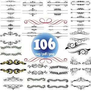 Briefkasten-Aufkleber-Svg-Bundle, Textteiler-Svg, Teiler-Ränder-Svg, Textdekoration-Svg, Ornamente-Svg, Schnörkel-Svg, Schnittdateien für Cricut