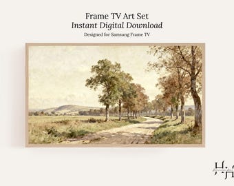 Vintage European Countryside Frame TV Art Set | Samsung Frame TV Artwork | Warm Neutral Digital Download Art