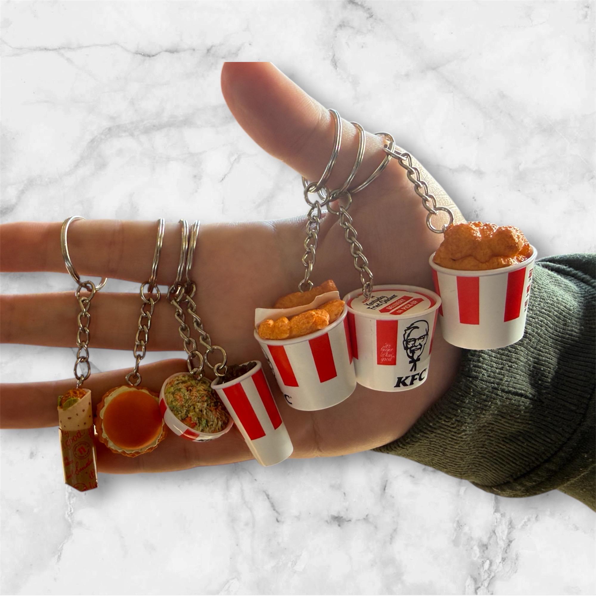 Mini Food Keychains Mini Brand Keychain Gag Gift Knick Knack Pizza