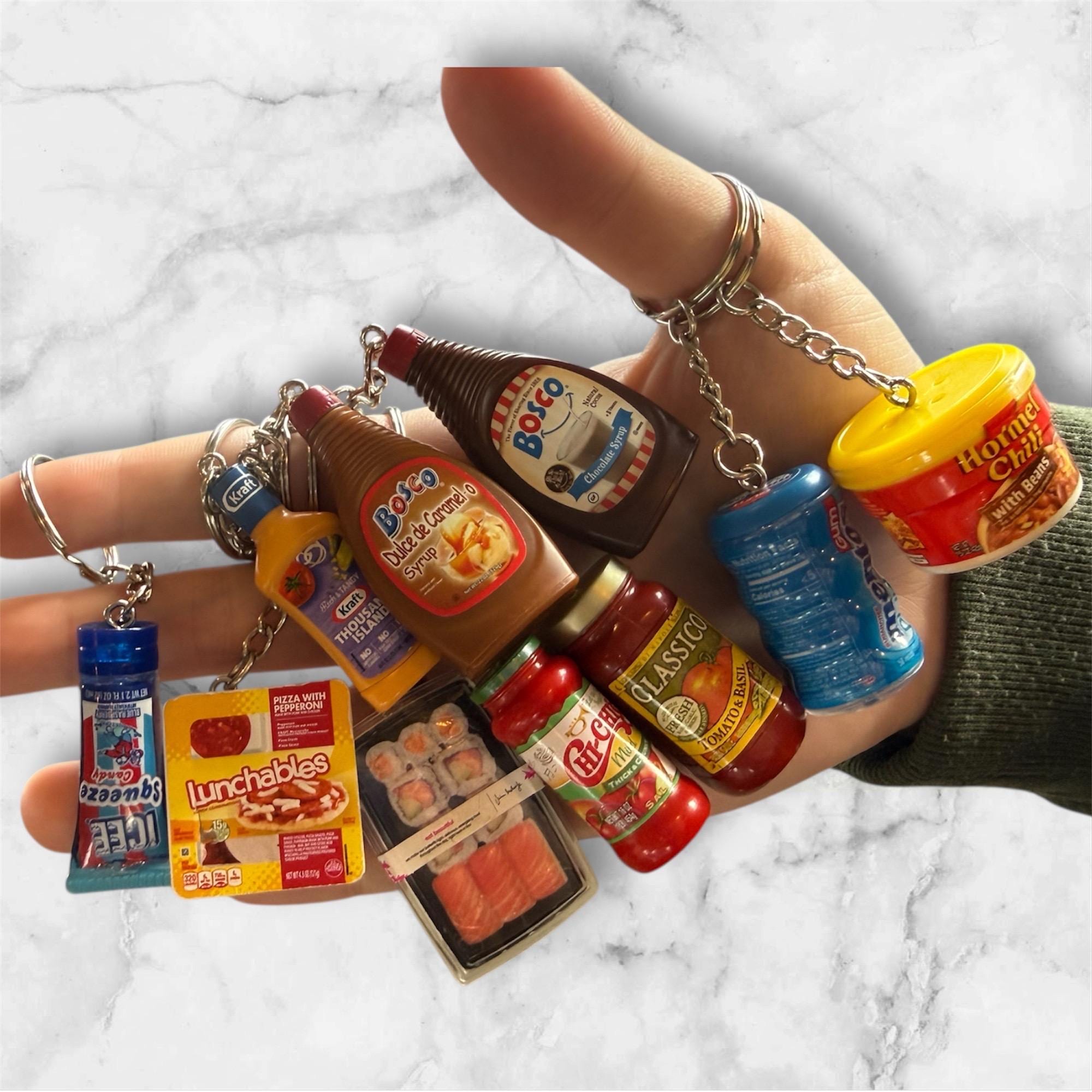Mini Food Keychains Mini Brand Keychain Gag Gift Knick Knack Pizza