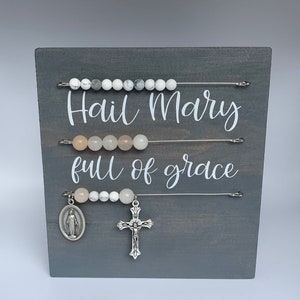 Just Because Gift for Catholic Mom Rosary Prayer Board for New Home Newlyweds Rosary Gift for Mom Kitchen Rosary Abacus for Wall Rosary Gift