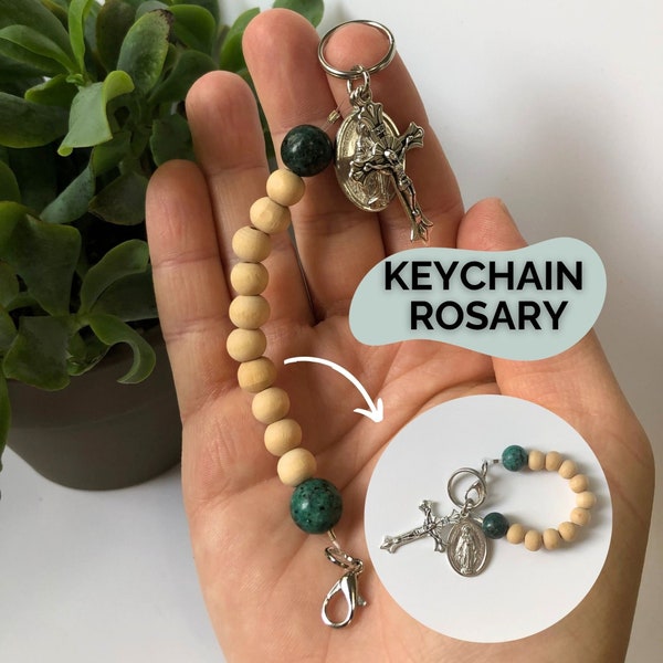 Key Chain Pocket Rosary One Decade Busy Mom Rosary Gift for Mothers Day from Son Catholic Gift for Mom Key Decade Rosary Birthday Gift Dad