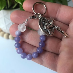 Keychain Rosary One Decade Pocket Rosary On the Go Finger Rosary Catholic Gift for Mom Rosary Key Chain Gift for Dad Rosary Gifts Catholic