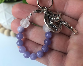 Keychain Rosary One Decade Pocket Rosary On the Go Finger Rosary Catholic Gift for Mom Rosary Key Chain Gift for Dad Rosary Gifts Catholic