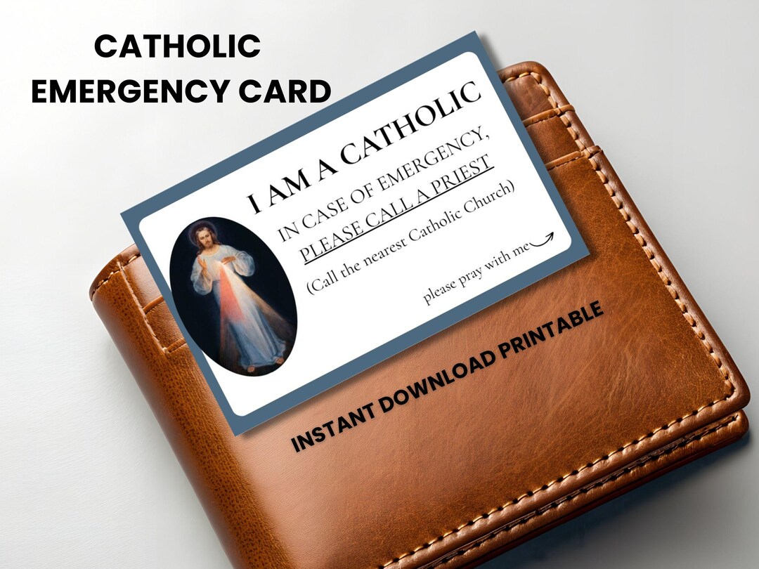 I Am a Catholic Credit Card Size Divine Mercy Printable Catholic Car ...