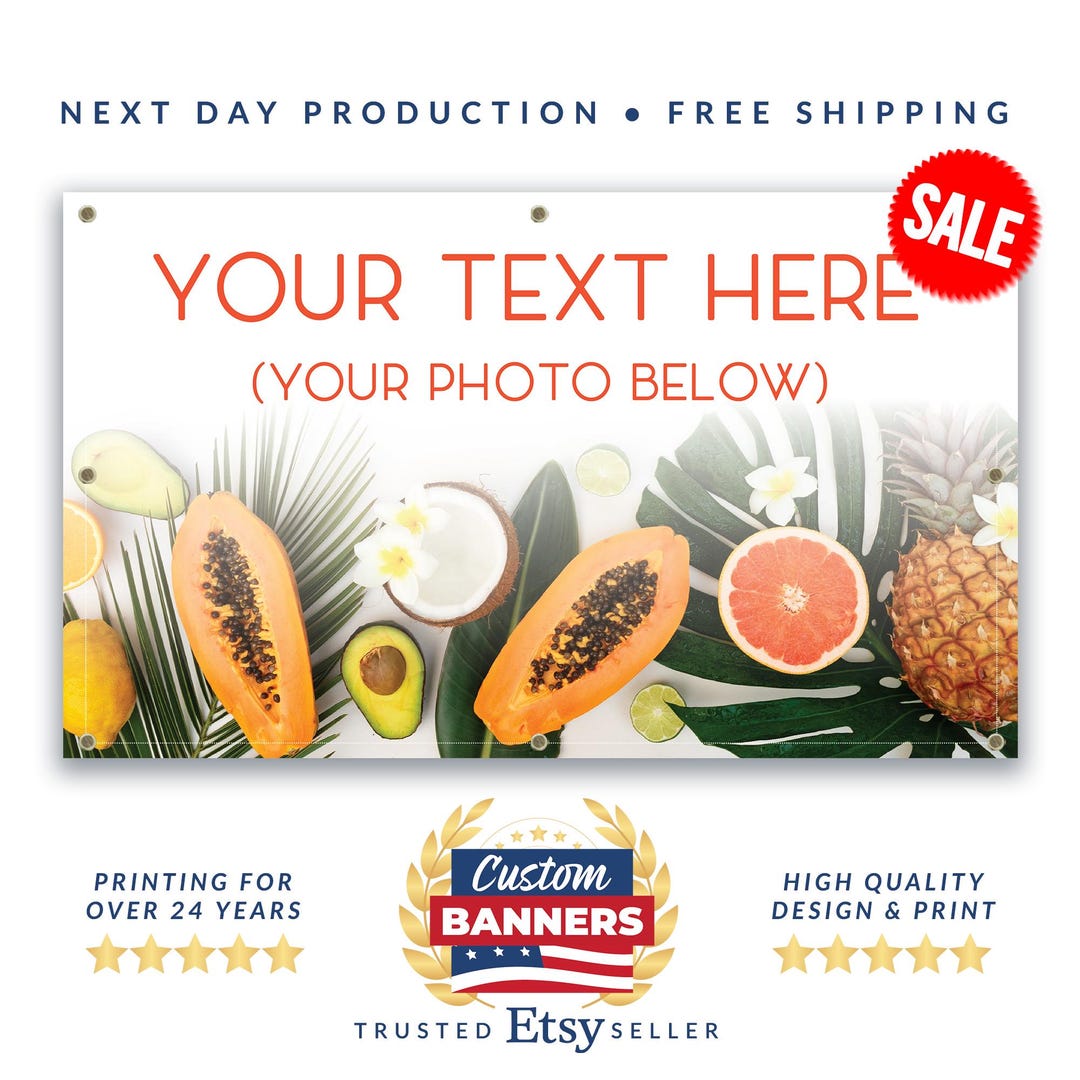 Custom Photo Banner and Your Custom Text Here Banner - FREE Next Day ...