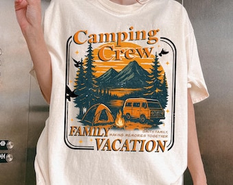 Matching Family Camping Trip Shirt, Custom Family Vacation Shirt, Personalized Family Mountain Vacation Shirt, Matching Camping Crew  Shirt