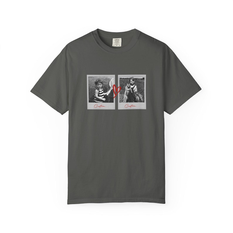 Custom Photo Couple Shirt, Personalized Vintage Photo Tee, Matching Valentine Gift for Him Her, Anniversary Shirt, Valentine's Day Gift image 2