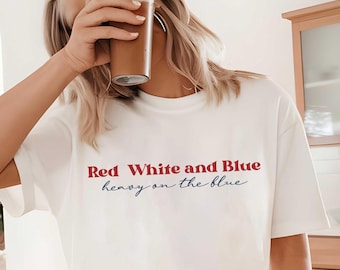 4th of July Liberal Shirt, Red White Blue Shirt, Heavy on the Blue Tee, Political USA TShirt, Funny Feminist Tee,4th of July Protest T-Shirt