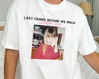 Shirt Last Crawl Before We Walk Grad, babyshirt senior, aangepast afgestudeerd shirt, afstuderen 2025, studentenvereniging Grad, gepersonaliseerd afstudeercadeau