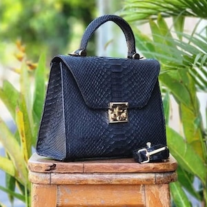 Oryginalna torba typu tote ze skóry pytona: unisexowa torebka typu crossbody