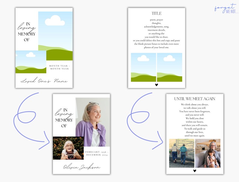 Editable Funeral Program Template Double Sided Funeral Program CANVA ...