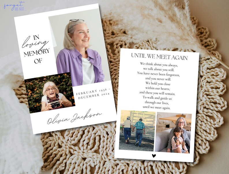 Editable Funeral Program Template Double Sided Funeral Program CANVA ...