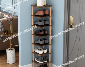 8 Tier Narrow Shoe Shelves | Shoe Rack Organizer | Shoe Rack |  Narrow Shoe Organiser | Shoe Storage |  Shoe Cabinet