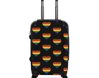 LGBTQ+ Heart Suitcase for Pride Month Celebration Luggage for Her Traveling Essentials for Pride Parade Month