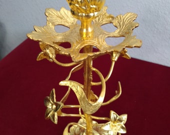 24K Gold Hand Gilt Vintage Candle Holder Centerpiece. Mother's Day Gift or any special celebrated occasion, decor for all occasions.