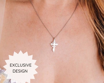 Bridal Silver Cross Necklace Wedding Gift for Bride Cross Mrs Jewelry Bridal Shower Gift Christian Bride Gift for Wife Gift for Bridesmaids