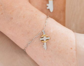 Dainty Cross Bracelet: Stainless Steel Christian Jewelry Gift