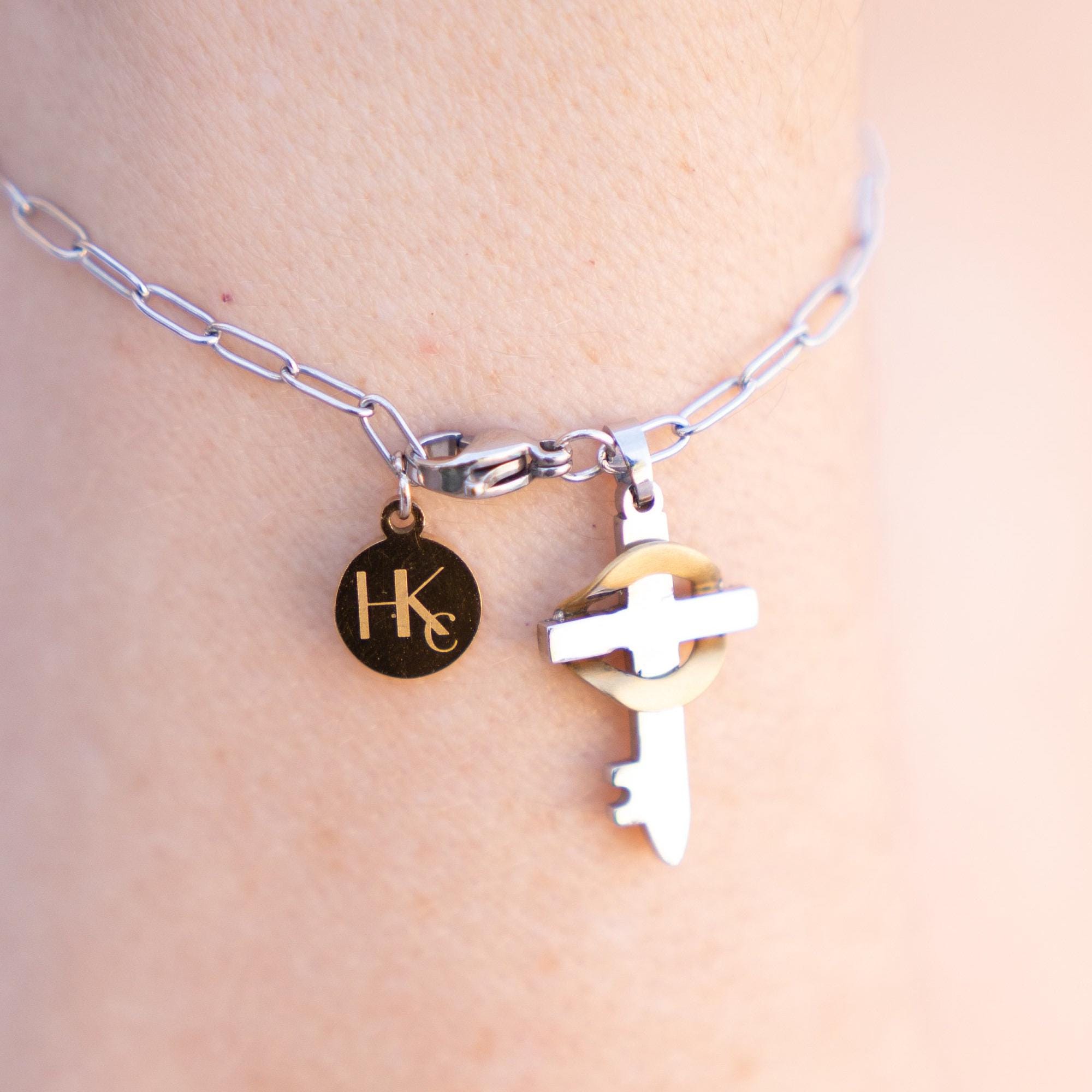 Braccialetti con croce per mamma e me, festa della mamma cristiana, set di braccialetti per madre e figlia o figlio, regalo cristiano nel Regno Unito, simbolo di fede per la mamma