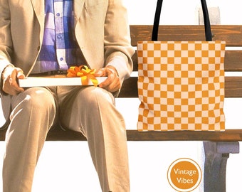 Checkered Tote Bag Retrostyle Bag Everyday Totebag Aesthetics Tote Bag Granny Totebag Bagged Fashionable Totebags Work Vintage Style Totebag