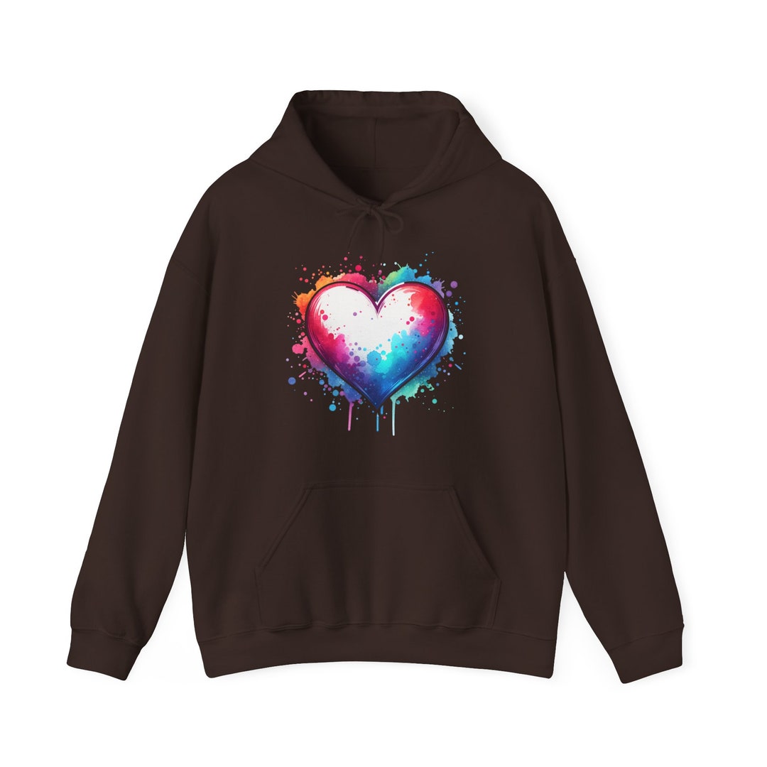 From the Heart Hoodie unisex Heavy Blend™ Hooded Sweatshirt Watercolor ...