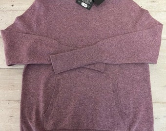 Max Studio M purple women's 100% pure cashmere sweater