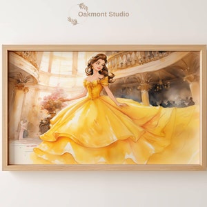 Elegant Dancing Princess Instant Download Digital Nursery Art for Home Décor High Resolution Princess Art Print Princess Watercolor Art