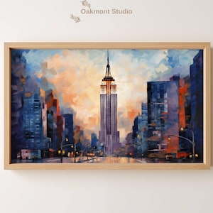 Empire State Building Instant Download of City Art for Home Décor Digital Art of Empire State High Resolution New York City Oil Painting