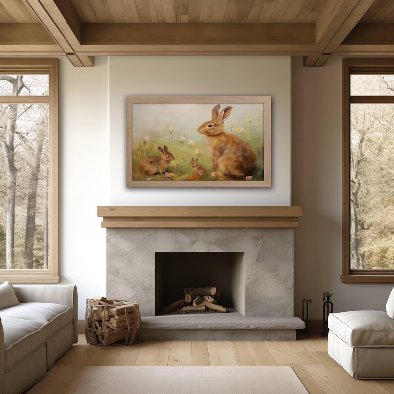 Mother and Baby Bunny Instant Download Digital Nature Art for Home ...