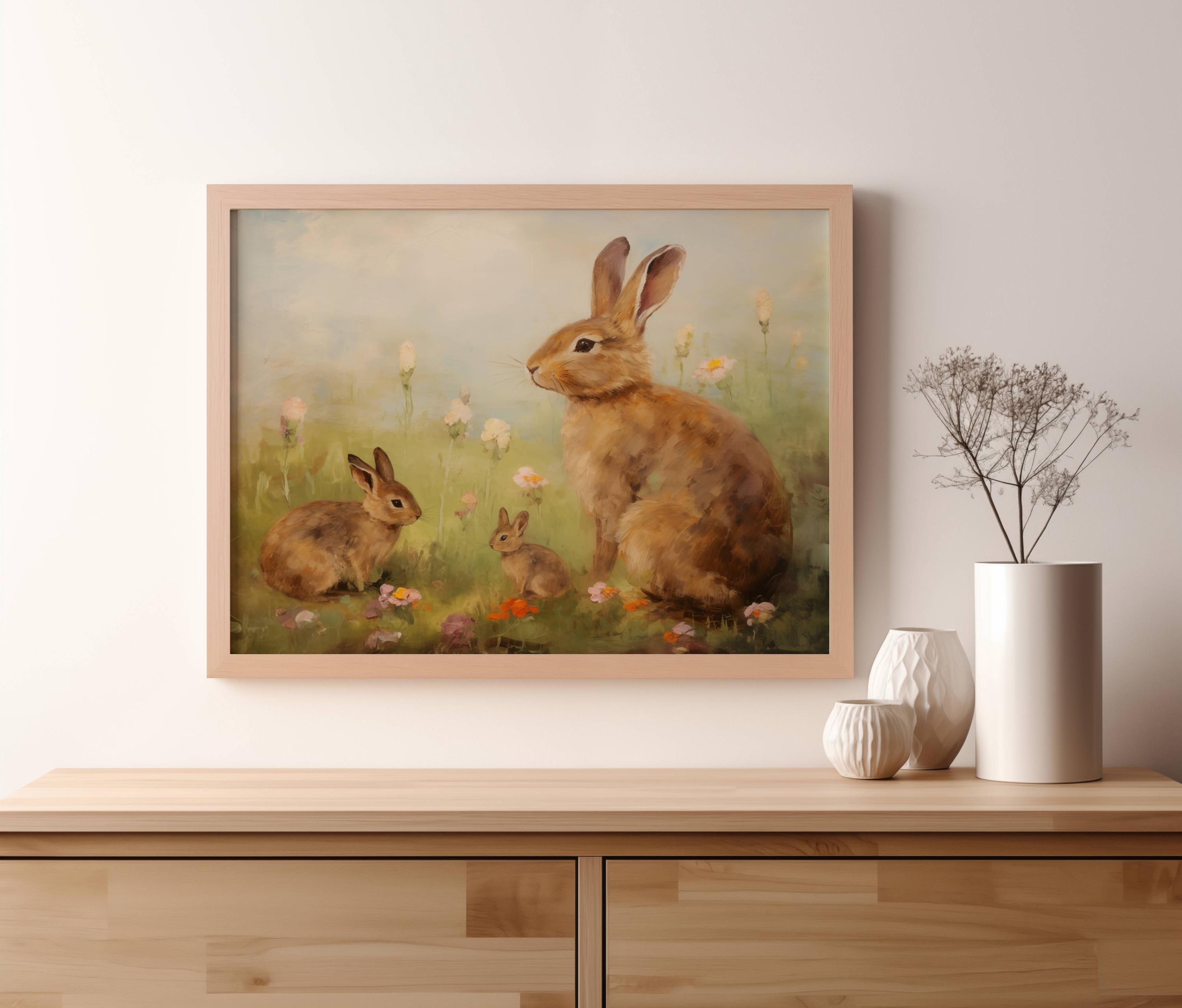 Mother and Baby Bunny Instant Download Digital Nature Art for Home ...