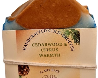 Cedarwood Citrus Soap Bar: Handmade Plant-Based Soap