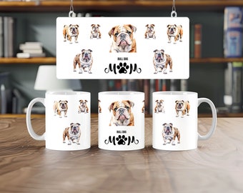 Bull Dog Mom 11 oz Mug - Adorable Ceramic Dog Lover Cup - Perfect Coffee Companion - Unique Mother's Day Gift for Her