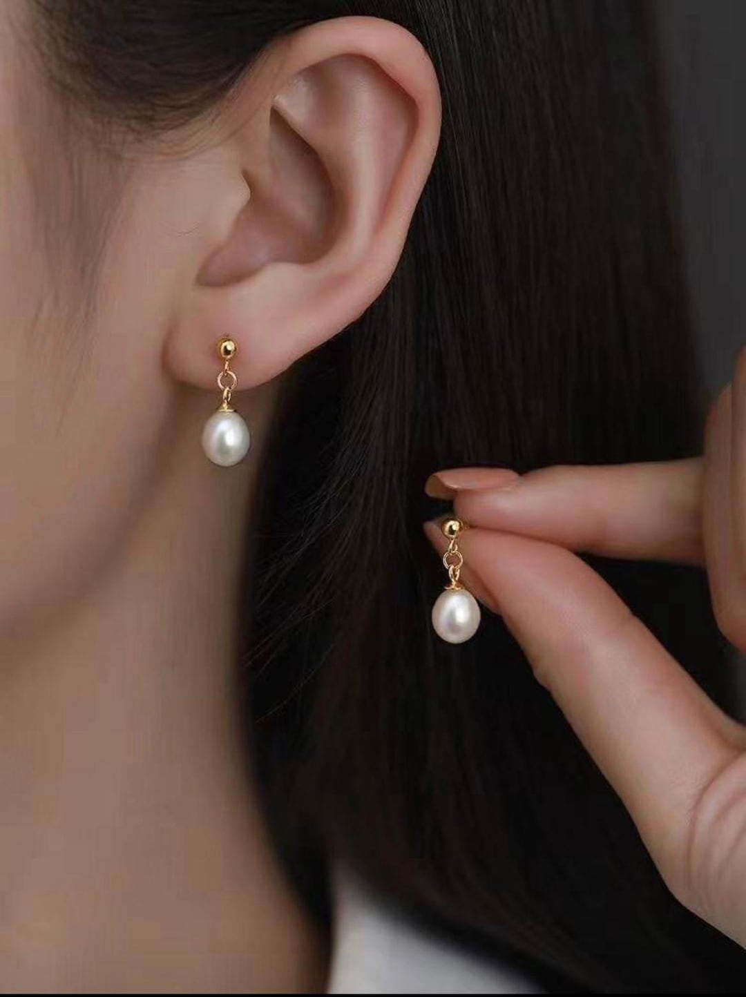Vintage Orecchini A Goccia Con Perla E Strass – Borchie Pendenti Oro Per Matrimonio E Sposa – Stile Boho - 3