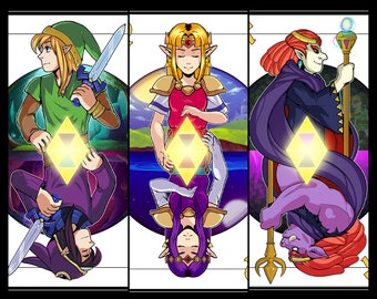 LoZ: Link Between Worlds | Link, Zelda, Ganon |  11x17" Reversible Poster Prints