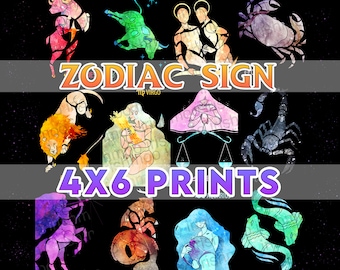 Zodiac Astrology Signs | 4x6 Mini Prints