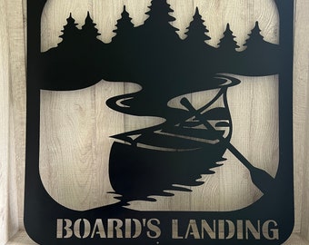 Lake Sign, Kayak Sign, Canoe Sign, Custom Metal Sign, Metal Sign, Outdoor Sign
