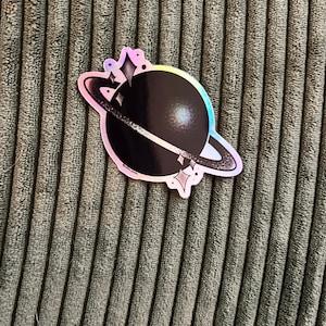 HOLOGRAPHIC Saturn Planet Sticker
