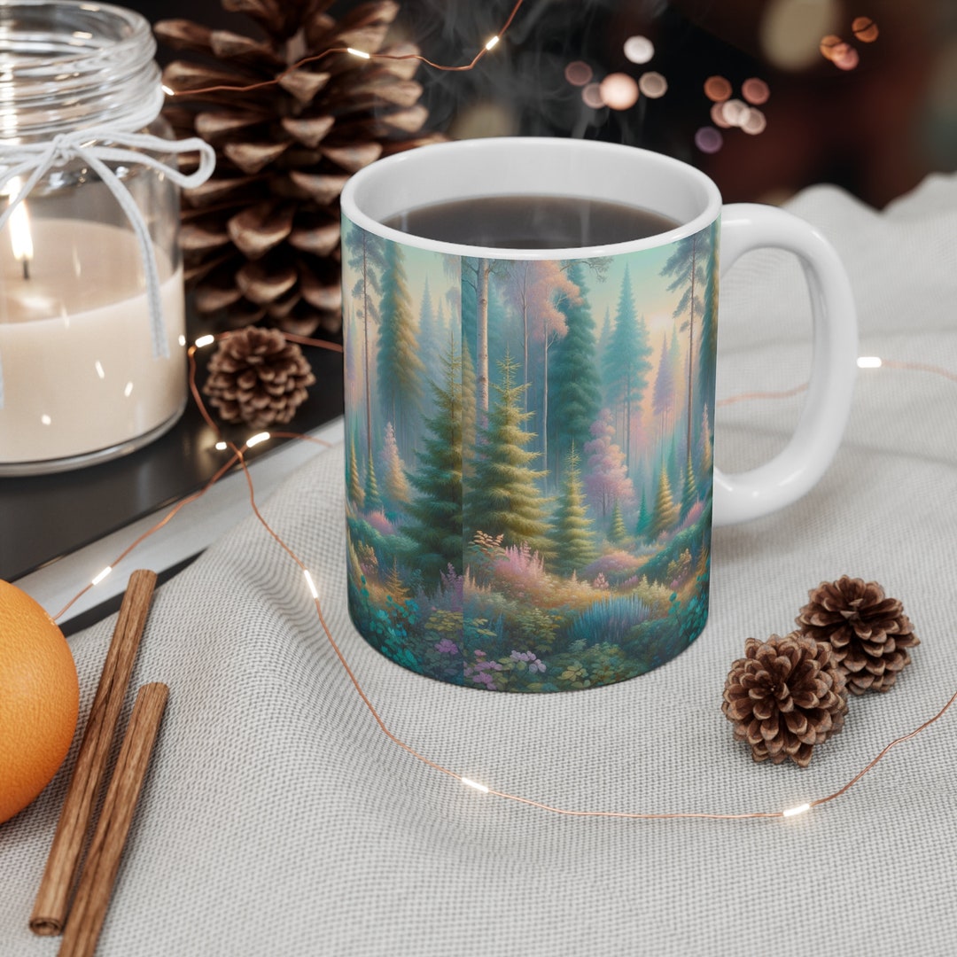 Nature Forest Mug, Pastel Mug, Gift for Mug Lovers - Etsy