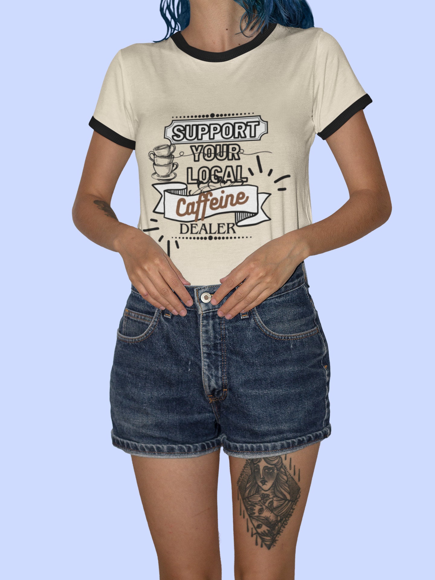 AEAE★aeae x SOUNDS COFFEE WEB LOGO RINGER CROP T-SHIRTS Coffee Graphic Ringer Shirt, Coffee Graphic T-shirt, Coffee